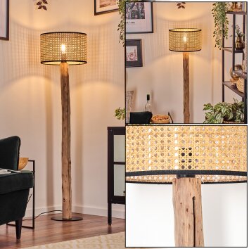 Ramila Golvlampa Naturfärger, Svart, 1-ljuskällor