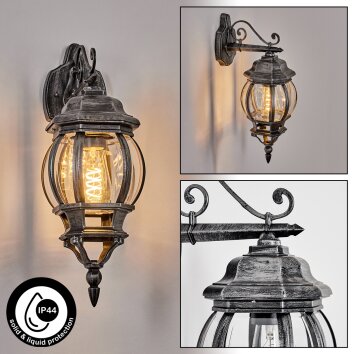 Lentua vägglampa utomhus, Vägglampa Svart, Silver, 1-ljuskällor