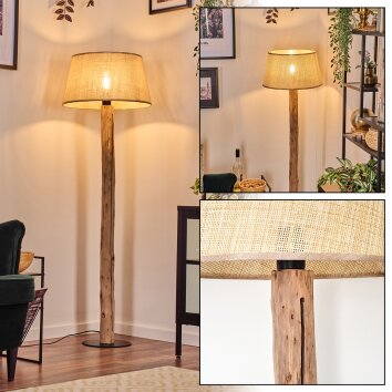 Sabadim Golvlampa Naturfärger, Svart, 1-ljuskällor