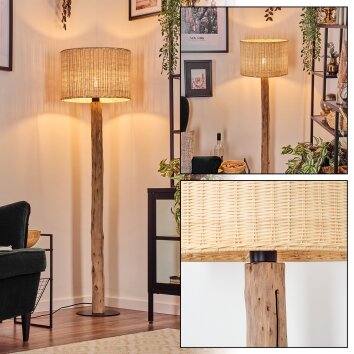 Cavaca Golvlampa Naturfärger, Svart, 1-ljuskällor