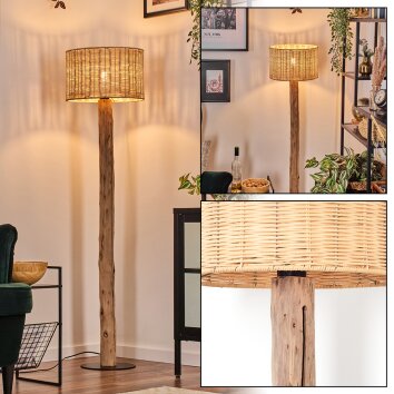 Cavaca Golvlampa Naturfärger, Svart, 1-ljuskällor