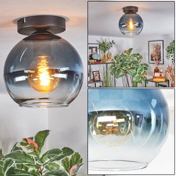 Koyoto Taklampa, kullampa 20 cm Blå, Klart, 1-ljuskällor