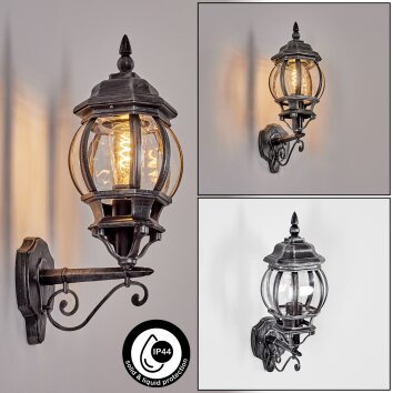 Lentua vägglampa utomhus, Vägglampa Svart, Silver, 1-ljuskällor