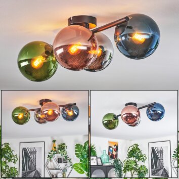 Gastor Taklampa, kullampa Blå, Krom, Grön, Kopparfärg, Rökfärger, 4-ljuskällor