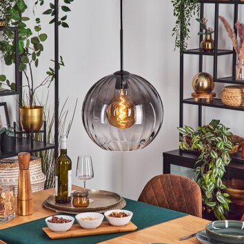 Koyoto Pendellampa, kullampa, Pendelbelysning 30 cm Klart, Rökfärger, 1-ljuskällor