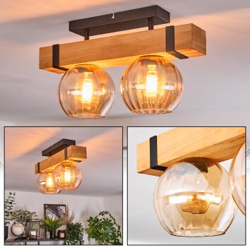 Sernadelo Taklampa, kullampa Naturfärger, Svart, 2-ljuskällor