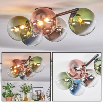 Chehalis Taklampa, kullampa Blå, Krom, Grön, Klart, Kopparfärg, Rökfärger, 5-ljuskällor