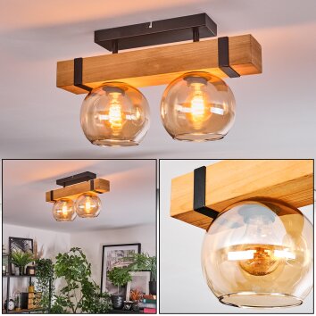 Sernadelo Taklampa, kullampa Naturfärger, Svart, 2-ljuskällor