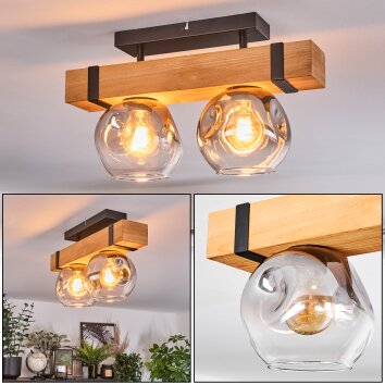 Sernadelo Taklampa, kullampa Naturfärger, Svart, 2-ljuskällor