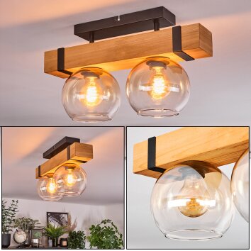 Sernadelo Taklampa, kullampa Naturfärger, Svart, 2-ljuskällor