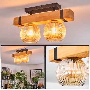 Sernadelo Taklampa, kullampa Naturfärger, Svart, 2-ljuskällor