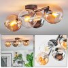 Koyoto Taklampa, kullampa Amber, Krom, Klart, Rökfärger, 4-ljuskällor