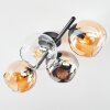 Koyoto Taklampa, kullampa Amber, Krom, Klart, Rökfärger, 4-ljuskällor