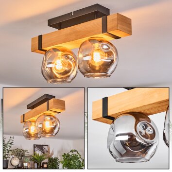 Sernadelo Taklampa, kullampa Naturfärger, Svart, 2-ljuskällor