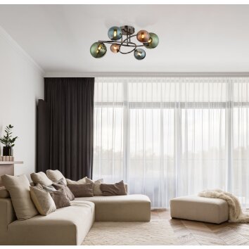 Globo Riha Taklampa Grått, 6-ljuskällor