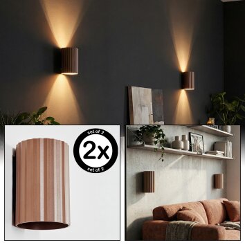 Fonir Up & Down Lampa, Vägglampa Brun, 1-ljuskällor