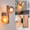 Lorin Vägglampa, Väggspotlight Mörkbrun, Naturfärger, Svart, 2-ljuskällor