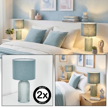 Fonil Bordslampa Blå, 1-ljuskällor