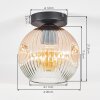Ripoll Taklampa, kullampa Amber, Klart, 1-ljuskällor