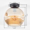 Ripoll Taklampa, kullampa Amber, 1-ljuskällor