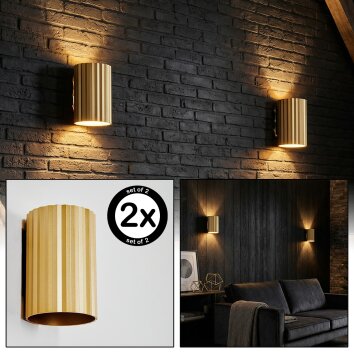 Fonir Up & Down Lampa, Vägglampa Guld, 1-ljuskällor