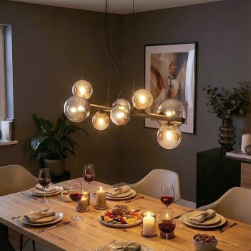 Chehalis Pendellampa, kullampa, Pendelbelysning Amber, Klart, Rökfärger, 8-ljuskällor