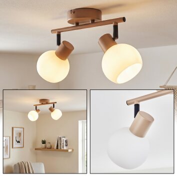 Lumox Taklampa, Takstrålkastare Beige, Svart, 2-ljuskällor