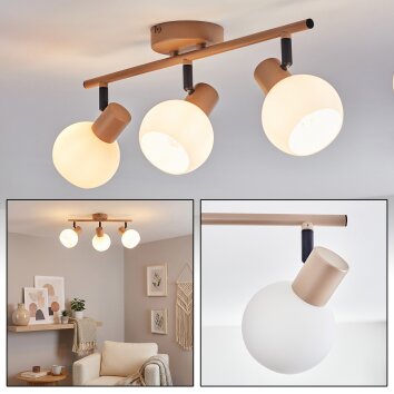 Lumox Taklampa, Takstrålkastare Beige, Svart, 3-ljuskällor