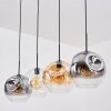 Ripoll Pendellampa, kullampa, Pendelbelysning Amber, Klart, Rökfärger, 4-ljuskällor