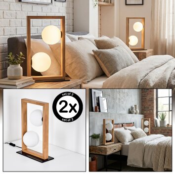 Zanin kullampa, Bordslampa Naturfärger, Svart, 2-ljuskällor