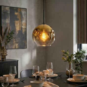Ripoll Pendellampa, kullampa, Pendelbelysning Guld, Klart, 1-ljuskällor