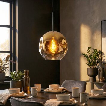 Ripoll Pendellampa, kullampa, Pendelbelysning Guld, Klart, 1-ljuskällor