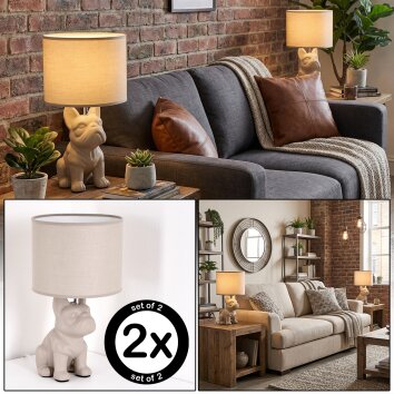 Harol Bordslampa Krom, Sandfärgad, 1-ljuskällor