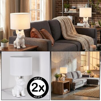 Harol Bordslampa Krom, Vit, 1-ljuskällor