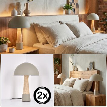 Forgek Bordslampa Grått, Sten-look, 1-ljuskällor