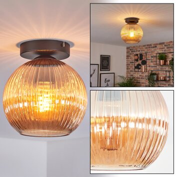 Koyoto Taklampa, kullampa 20 cm Amber, 1-ljuskällor