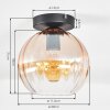 Koyoto Taklampa, kullampa 20 cm Amber, Klart, 1-ljuskällor