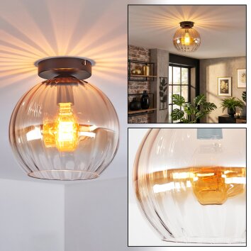Koyoto Taklampa, kullampa 20 cm Amber, Klart, 1-ljuskällor
