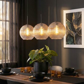 Koyoto Pendellampa, kullampa, Pendelbelysning Amber, Klart, 3-ljuskällor