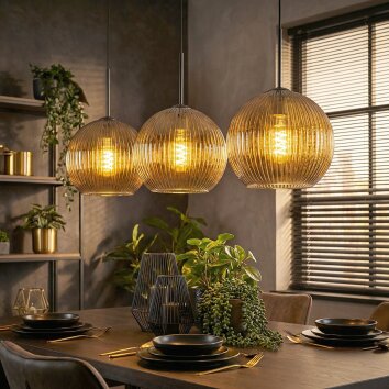 Koyoto Pendellampa, kullampa, Pendelbelysning Guld, 3-ljuskällor