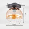 Koyoto Taklampa, kullampa 25 cm Amber, Klart, 1-ljuskällor