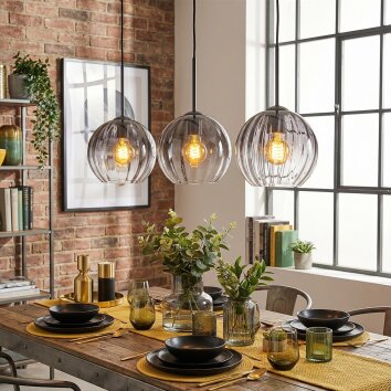 Koyoto Pendellampa, Pendelbelysning Klart, Rökfärger, 3-ljuskällor