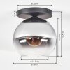 Koyoto Taklampa, kullampa 25 cm Krom, Klart, Rökfärger, 1-ljuskällor