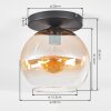 Koyoto Taklampa, kullampa 25 cm Amber, Klart, 1-ljuskällor