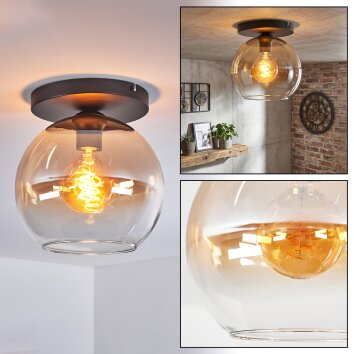 Koyoto Taklampa, kullampa 25 cm Amber, Klart, 1-ljuskällor