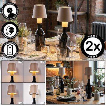 Salgadinho Bordslampa utomhus, Bordslampa LED Sandfärgad, 1-ljuskällor