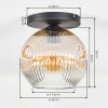 Ripoll Taklampa, kullampa Amber, Klart, 1-ljuskällor