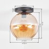 Koyoto Taklampa, kullampa 30 cm Amber, 1-ljuskällor