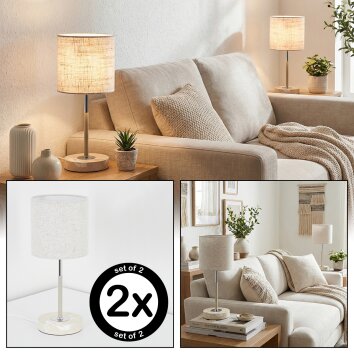 Ganik Bordslampa Krom, cremefärgad, Sandfärgad, 1-ljuskällor