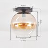 Koyoto Taklampa, kullampa 30 cm Amber, Klart, 1-ljuskällor